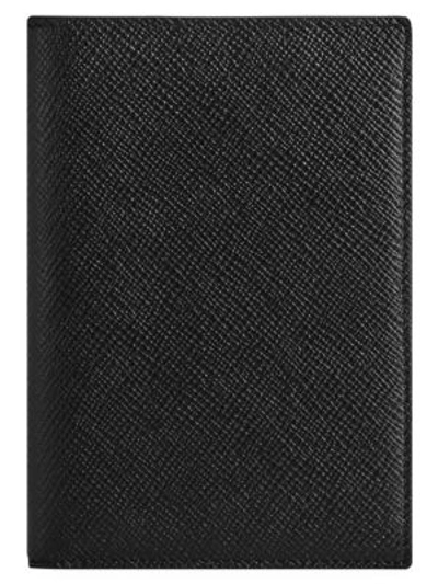 Smythson Panama Passport Cover In Black