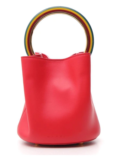 Marni Pannier Bucket Bag In Red