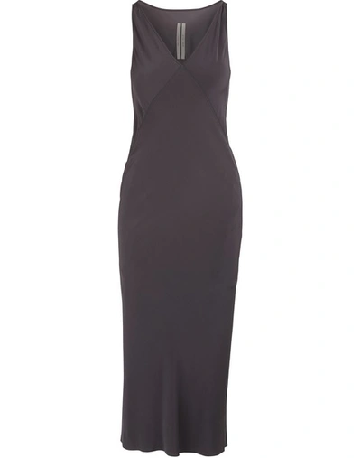 Rick Owens Silk Midi Dress In Bluejay