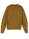 Acne Studios Flogho Logo Ribbed Neck Cotton Sweatshirt In Green