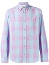 Acne Studios Isherwood Checked Slim-fit Cotton Shirt In Lilac/blue
