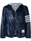 Thom Browne 4-bar Hooded Ripstop Sport Coat In Blue