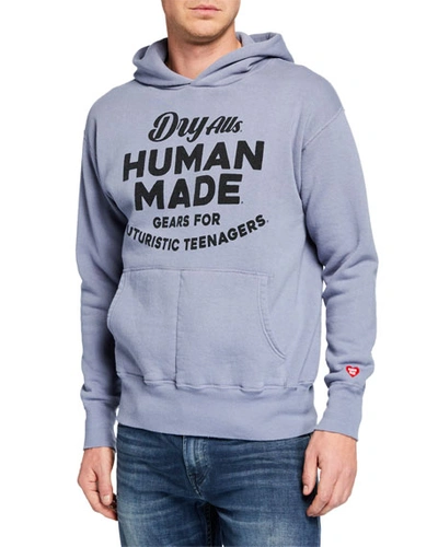 Human Made Men's Graphic Print Hoodie In Blue