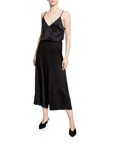 Cami Nyc The Shilo Silk Tie-back Cropped Jumpsuit In Black