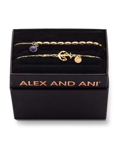 Alex And Ani Braided Anchor Bracelet Gift Set, Gold