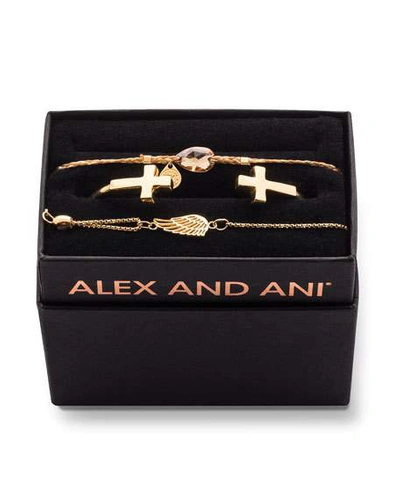 Alex And Ani Cross Cuff Bracelet Gift Set In Gold