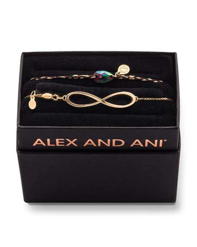 Alex And Ani Infinity Pull-chain Bracelet Gift Set, Gold