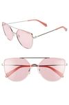 Polaroid 58mm Polarized Sunglasses - Pink/ Silver