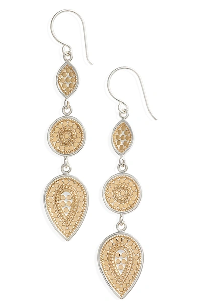 Anna Beck Two-tone Linear Drop Earrings In Gold/ Silver