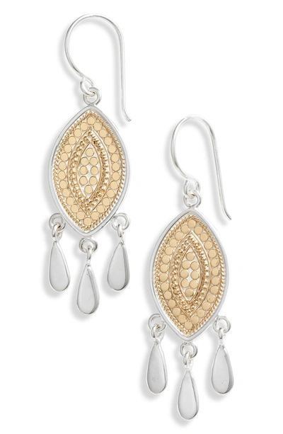 Anna Beck Beaded Marquise Fringe Earrings In Gold/ Silver