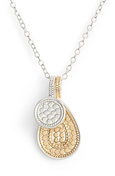 Anna Beck Reversible Double Pendant Necklace In Gold/ Silver