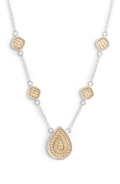 Anna Beck Reversible Station Pendant Necklace In Gold/ Silver