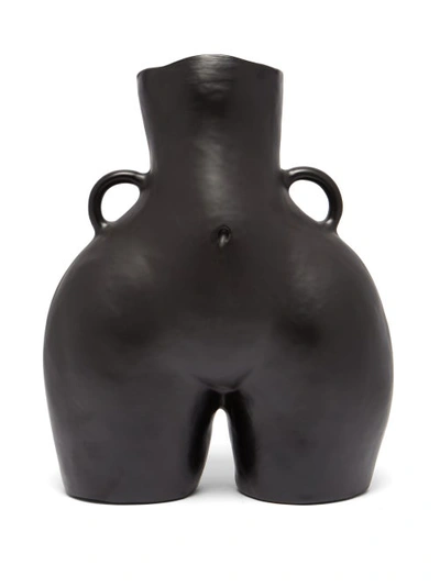 Anissa Kermiche Love Handles Ceramic Vase In Black