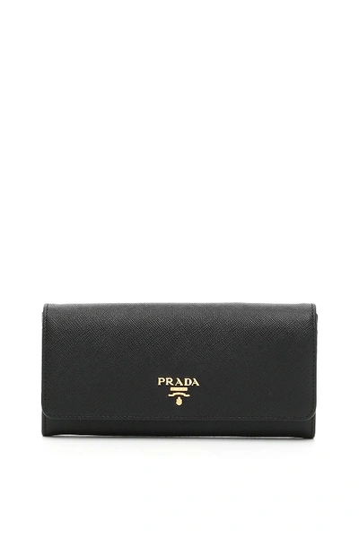 Prada Saffiano Wallet In Nero (black)