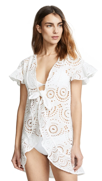 Ondademar Eyelet Tunic In White