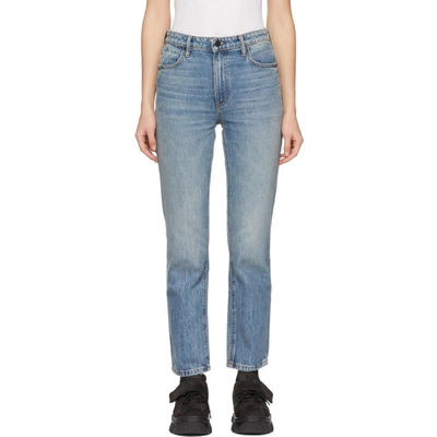 Alexander Wang Indigo Cult Cropped Straight Jeans In 443 Ltindig