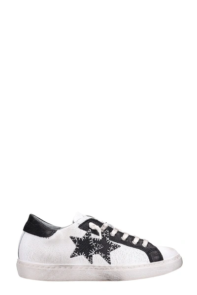 2star Low White Black Leather Sneakers