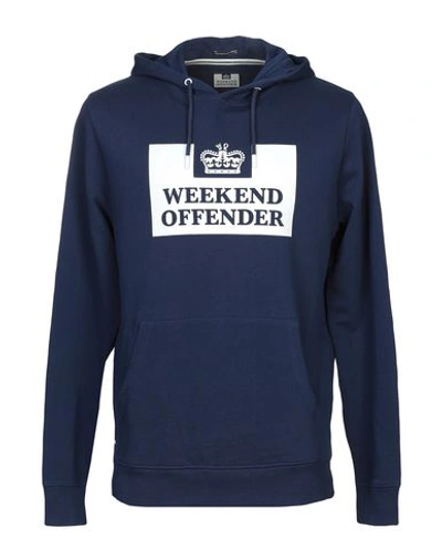 Weekend Offender Hooded Sweatshirt In Dark Blue