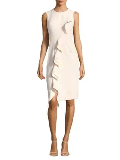 Milly Sleeveless Ruffle Dress In Cream