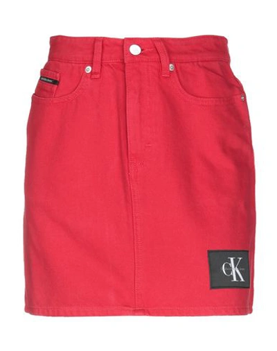 Calvin Klein Jeans Est.1978 Denim Skirt In Red