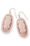 Kendra Scott Elle Filigree Drop Earrings In Rose Gold Filigree