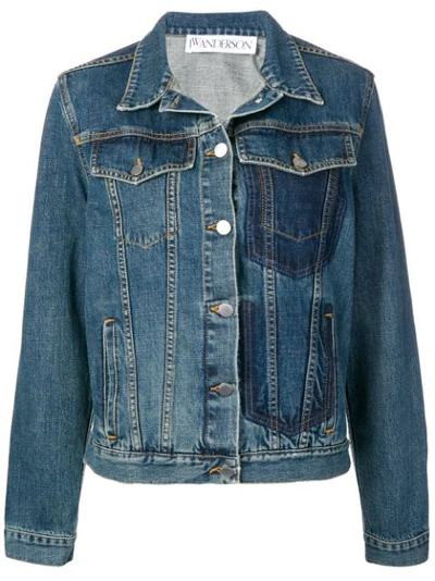 Jw Anderson Shaded Pockets Denim Jacket In Blue