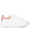 Alexander Mcqueen Oversize Low Top Sneaker In White/ Carnation Pink