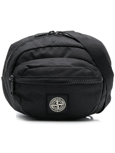 Stone Island Shoulder Strap Logo Bag In Black