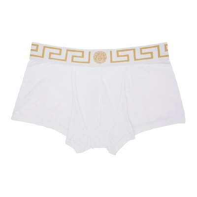 Versace Underwear Two-pack White Medusa Low-rise Boxer Briefs In A81h White