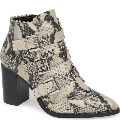 Steve Madden Humble Bootie In Natural Snake Print Leather