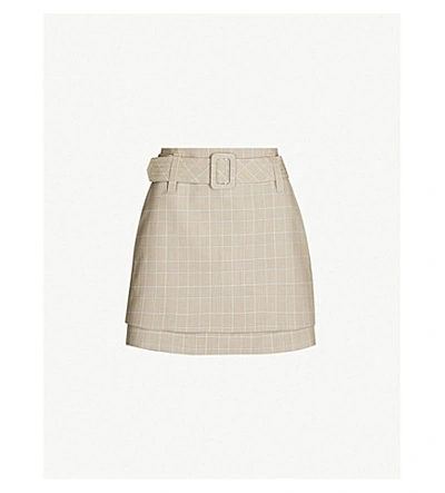Maje Jikam Checked Woven Mini Skirt In Carreaux