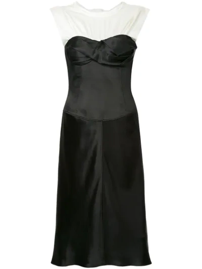 Alexander Wang Layered Satin And Silk-blend Dress In Black