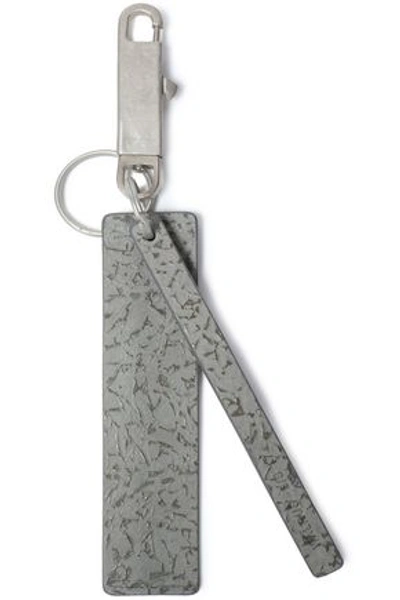 Rick Owens Woman Printed Leather Keychain Gray