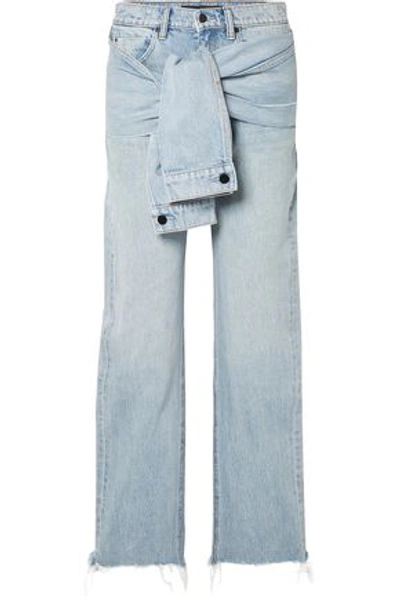 Alexander Wang Tie-front High-rise Straight-leg Jeans In Light Denim