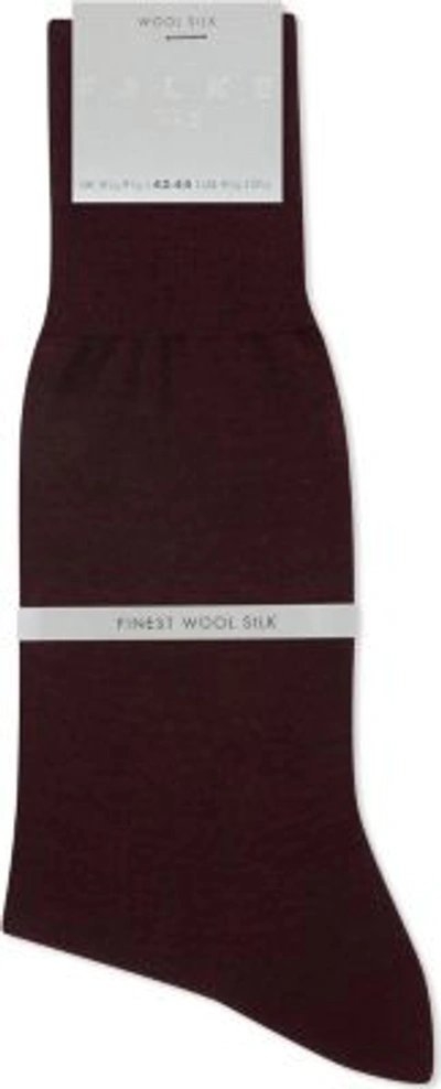 Falke No. 6 Wool And Silk-blend Socks In Burgundy