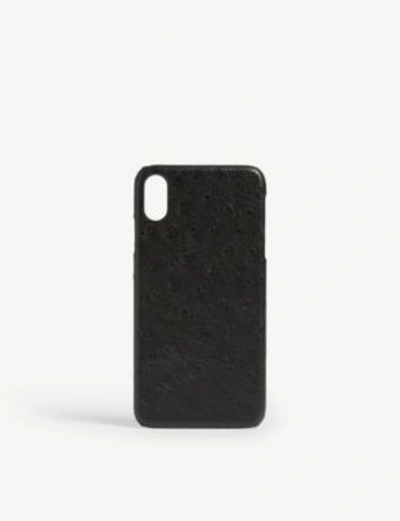 The Case Factory Ostrich-print Phone Case Iphone Xs Max In Black