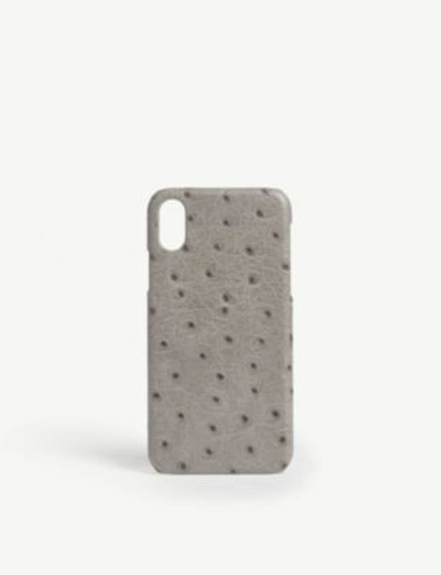 The Case Factory Ostrich-print Phone Case Iphone X In Grey