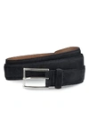 Allen Edmonds Suede Avenue Leather Belt In Black Suede