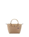 Longchamp Le Pliage Club Small Top-handle Tote Bag In Beige/silver