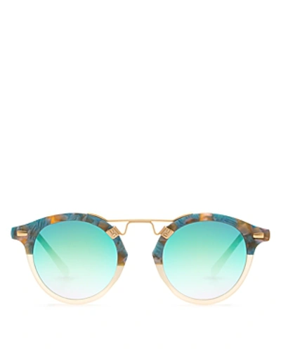 Krewe Women's St. Louis 24k Mirrored Round Sunglasses, 46mm In Galactic To Blush/seafoam