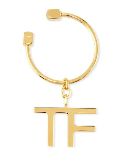 Tom Ford Metal Tf Logo Keychain In Gold