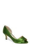 Nina Contesa Open Toe Pump In Apple Satin