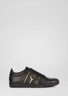 Versace Low Top Martin Leather Sneakers In Black