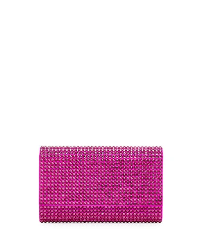 Judith Leiber Fizzoni Bling Clutch Bag With Crossbody Strap In Fuchsia