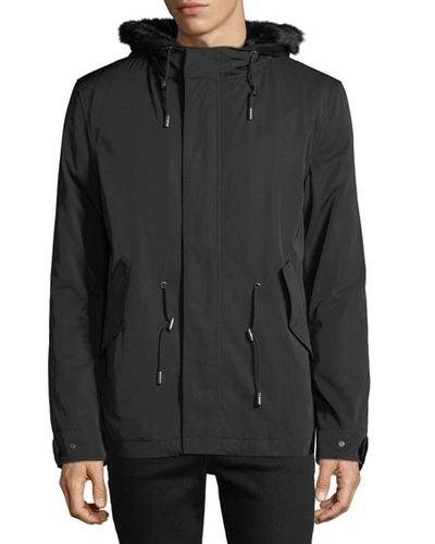 Yves Salomon Men's Safari Jacket With Mink Lining In Black