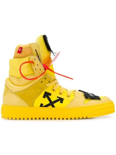 Off-white Men's Off Court High-top Leather Sneakers In Yellow