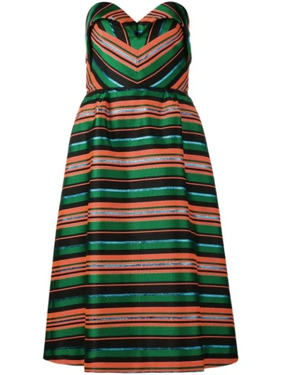 Delpozo Strapless Striped Jacquard Dress In Multicolour