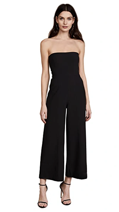 Likely Isla Strapless Tie-waist Cropped Jumpsuit In Black