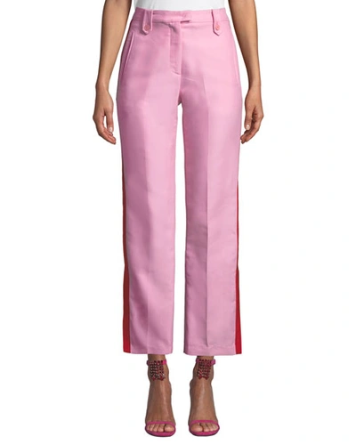 Pinko Side-stripe Straight-leg Tuxedo Pants In Pink