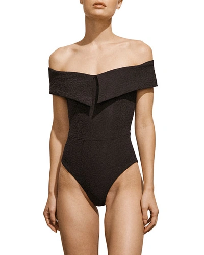 Amaio Swim Jaqueline Strapless Maillot, Black